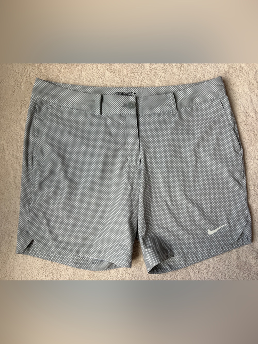 Nike Golf Women's Gray Dotted Performance Athletic Shorts Size 14